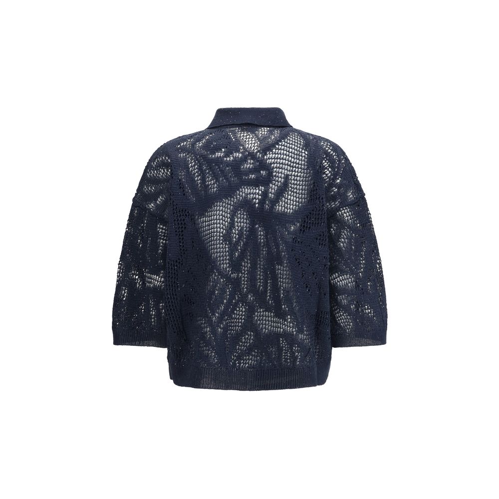 Brunello Cucinelli Blue Linen Polo Shirt | Regal Royce