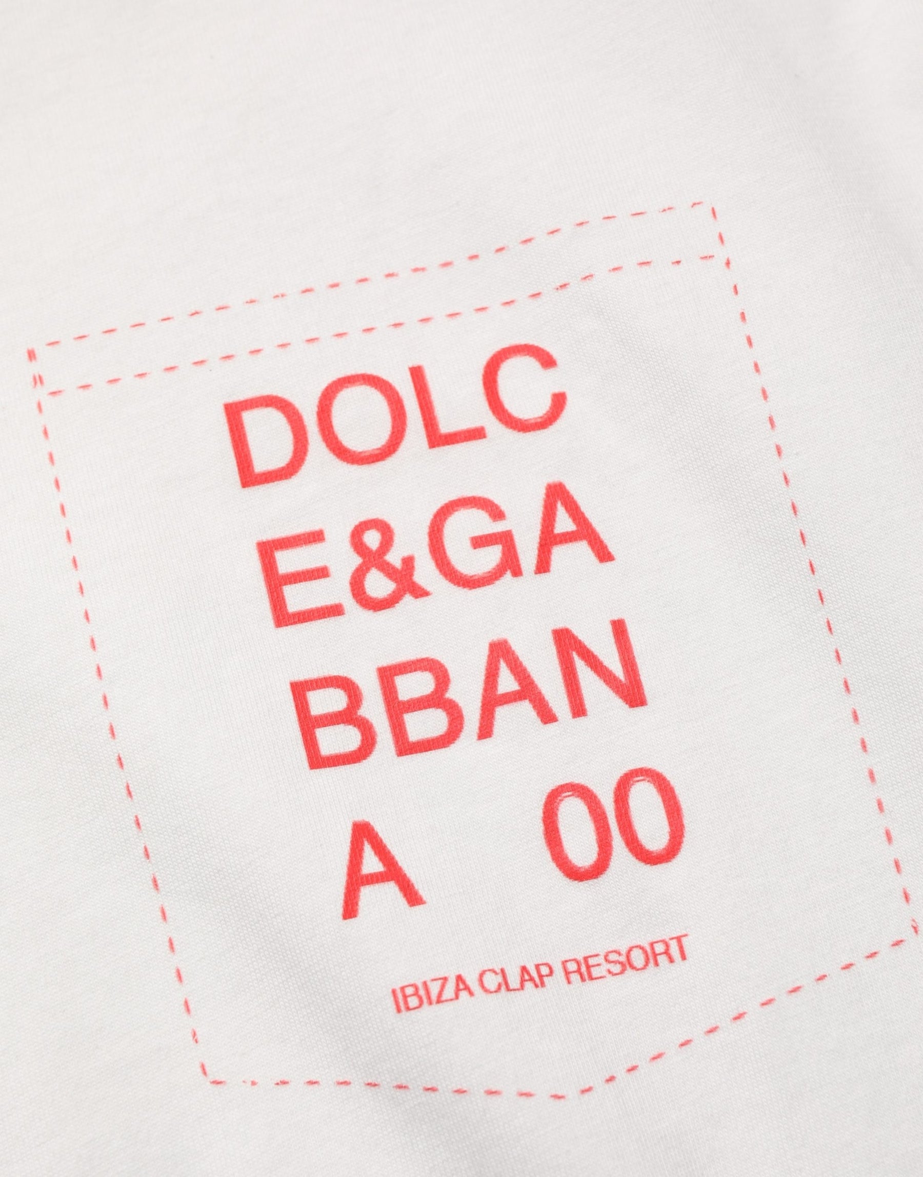 Dolce & Gabbana White Graphic Print Cotton Crew Neck  T-shirt | Regal Royce