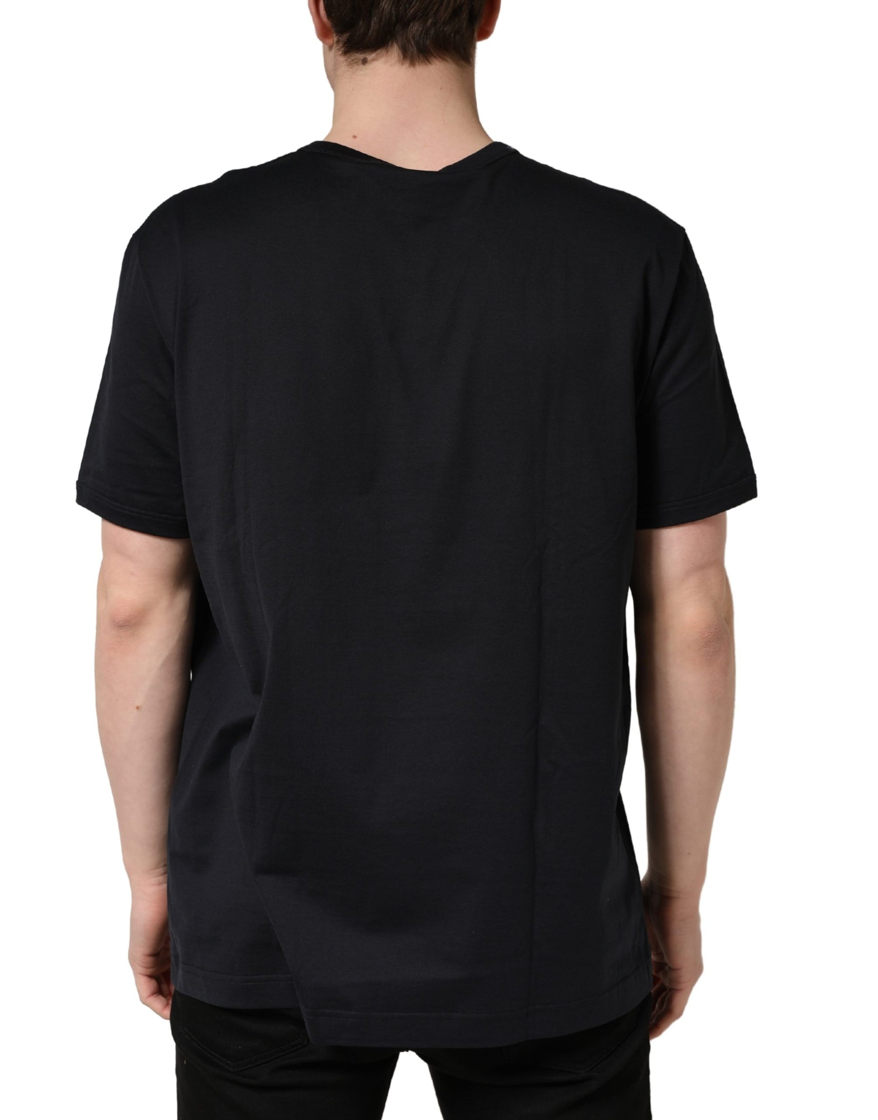 Dolce & Gabbana Black #DGFAMILY Patch Men Crew Neck T-shirt | Regal Royce