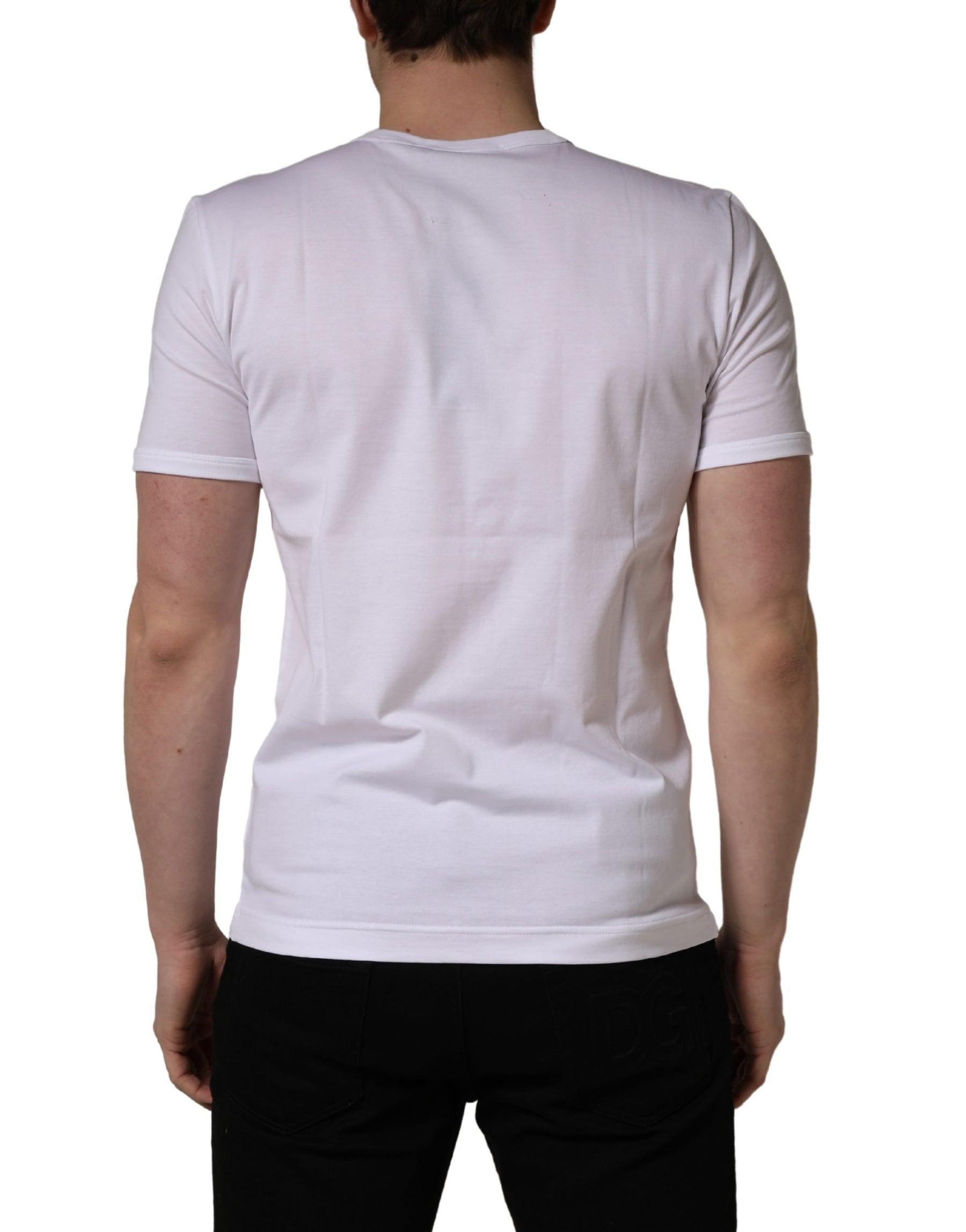 Dolce & Gabbana White #DGLovesDUBAI Cotton Crew Neck T-shirt | Regal Royce