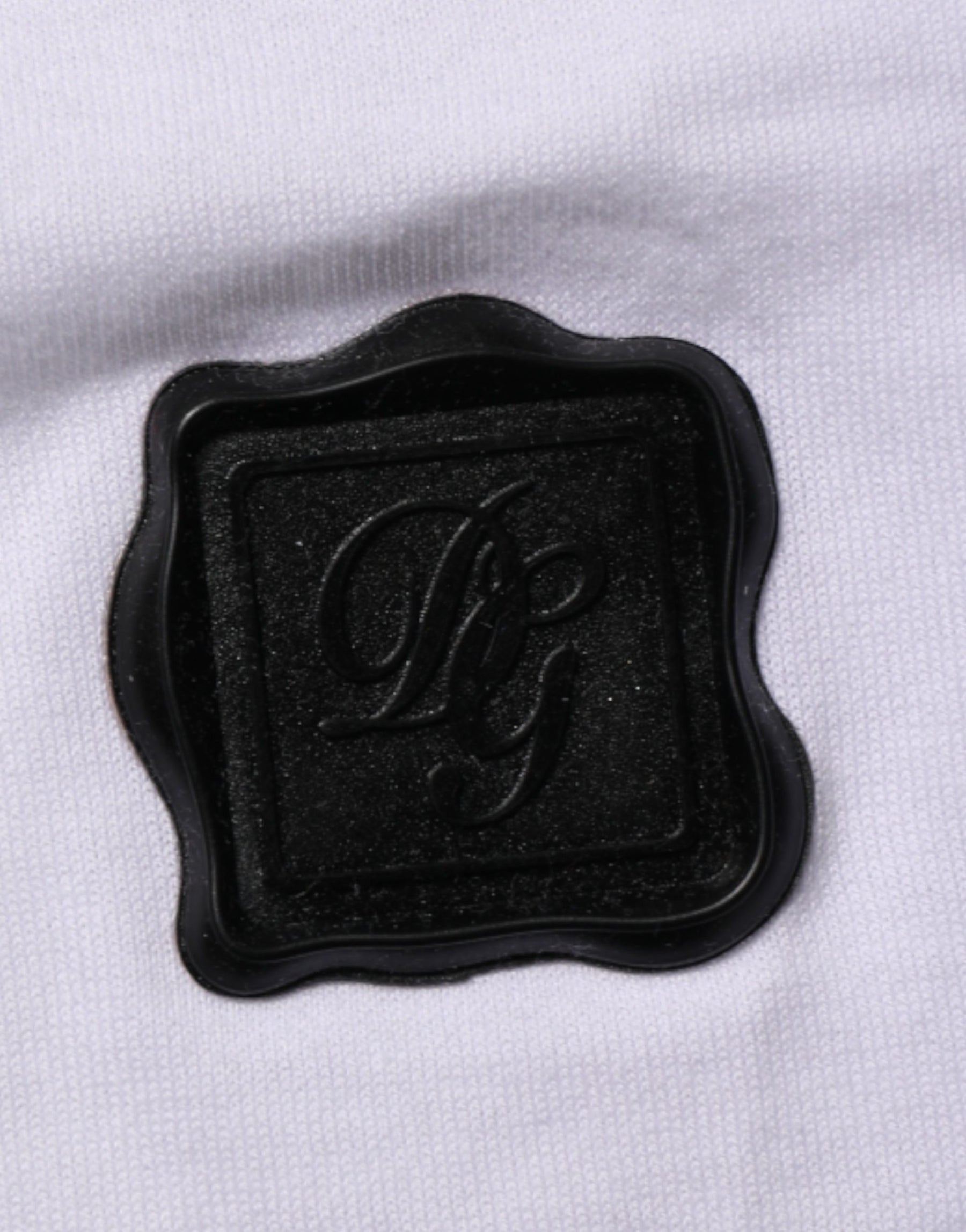 Dolce & Gabbana White Logo Patch Cotton Crew Neck T-shirt | Regal Royce
