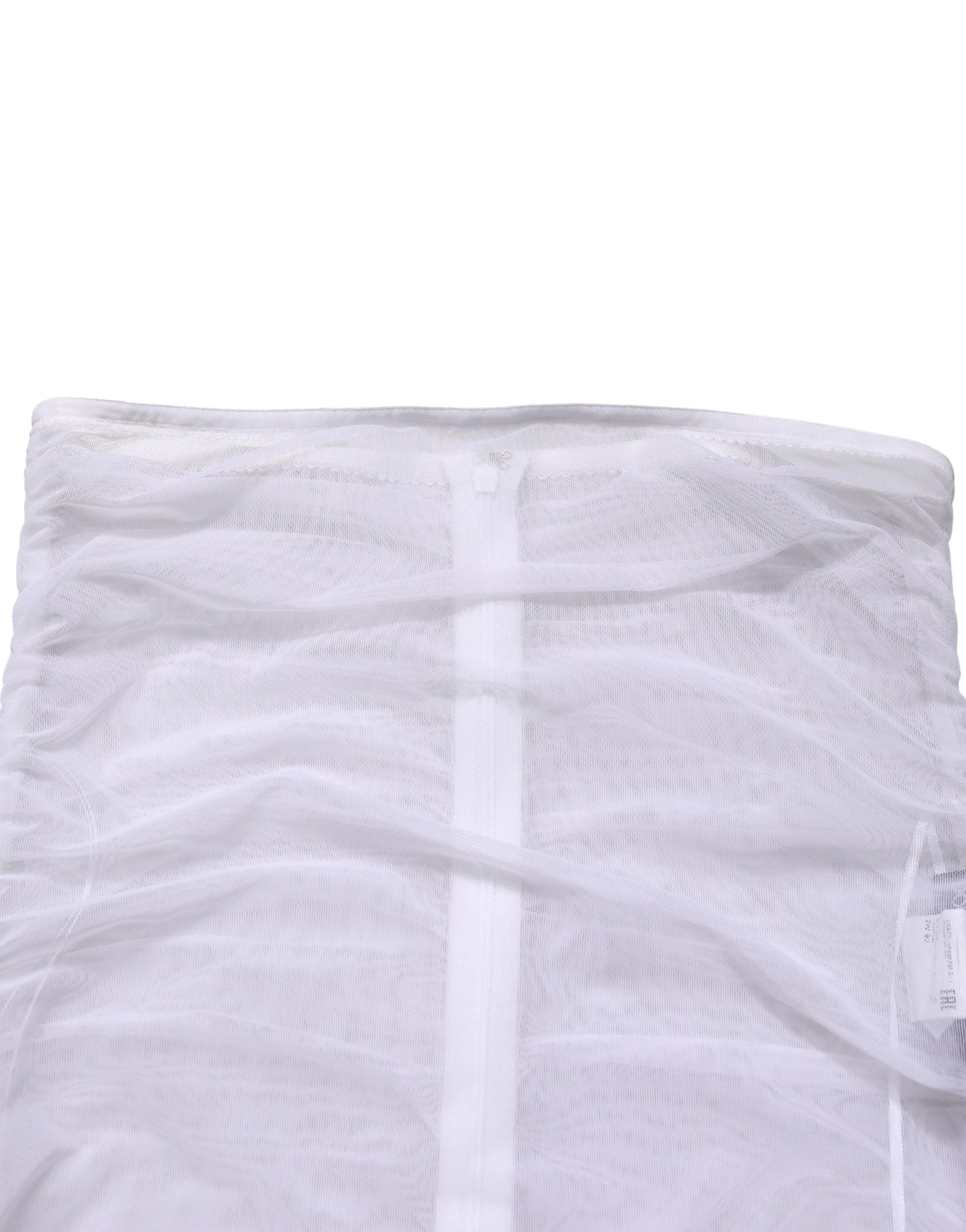 Dolce & Gabbana White Sheer Nylon Stretch Sheath Maxi Dress | Regal Royce
