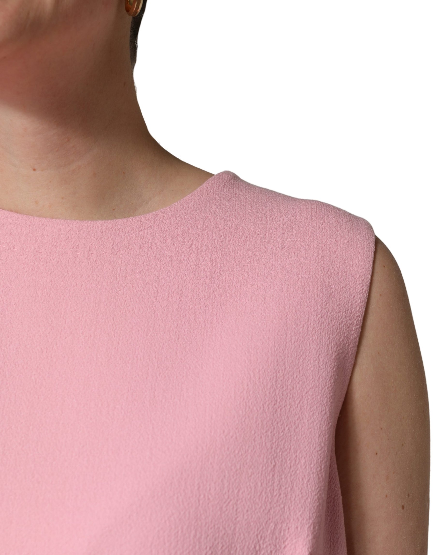 Dolce & Gabbana Pink Blue Wool Sleeveless Shift Mini  Dress | Regal Royce