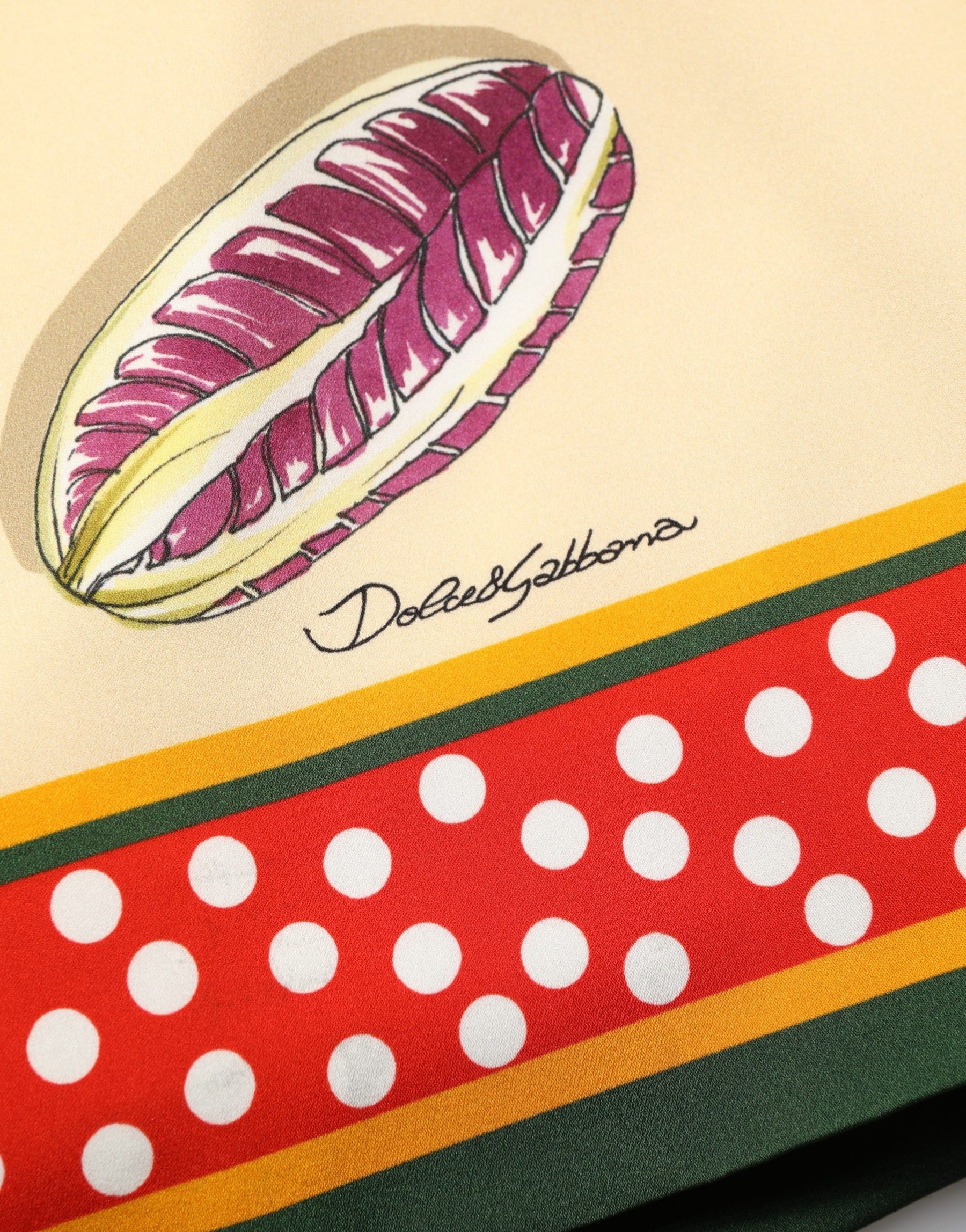 Dolce & Gabbana Beige Fruit PolkaDot Sheath Silk Midi Dress | Regal Royce