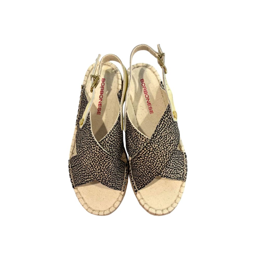 Borbonese Beige Textile Women Sandal | Regal Royce