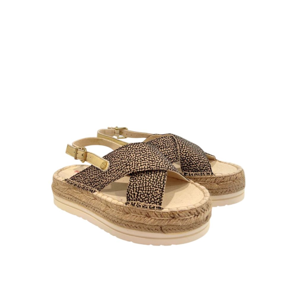 Borbonese Beige Textile Women Sandal | Regal Royce