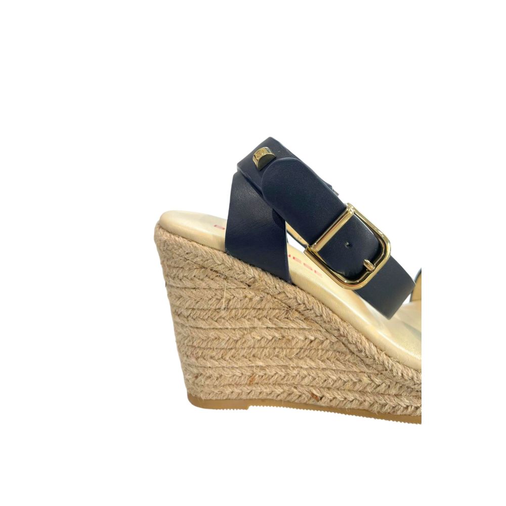 Borbonese Blue Leather Women's Platform Sandal | Regal Royce