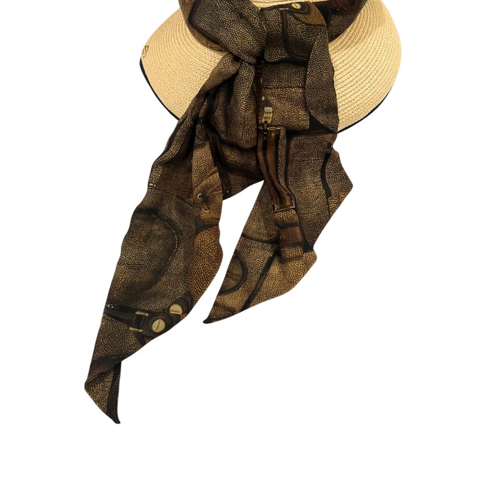 Borbonese Beige Papier Women Hat With Scarf | Regal Royce