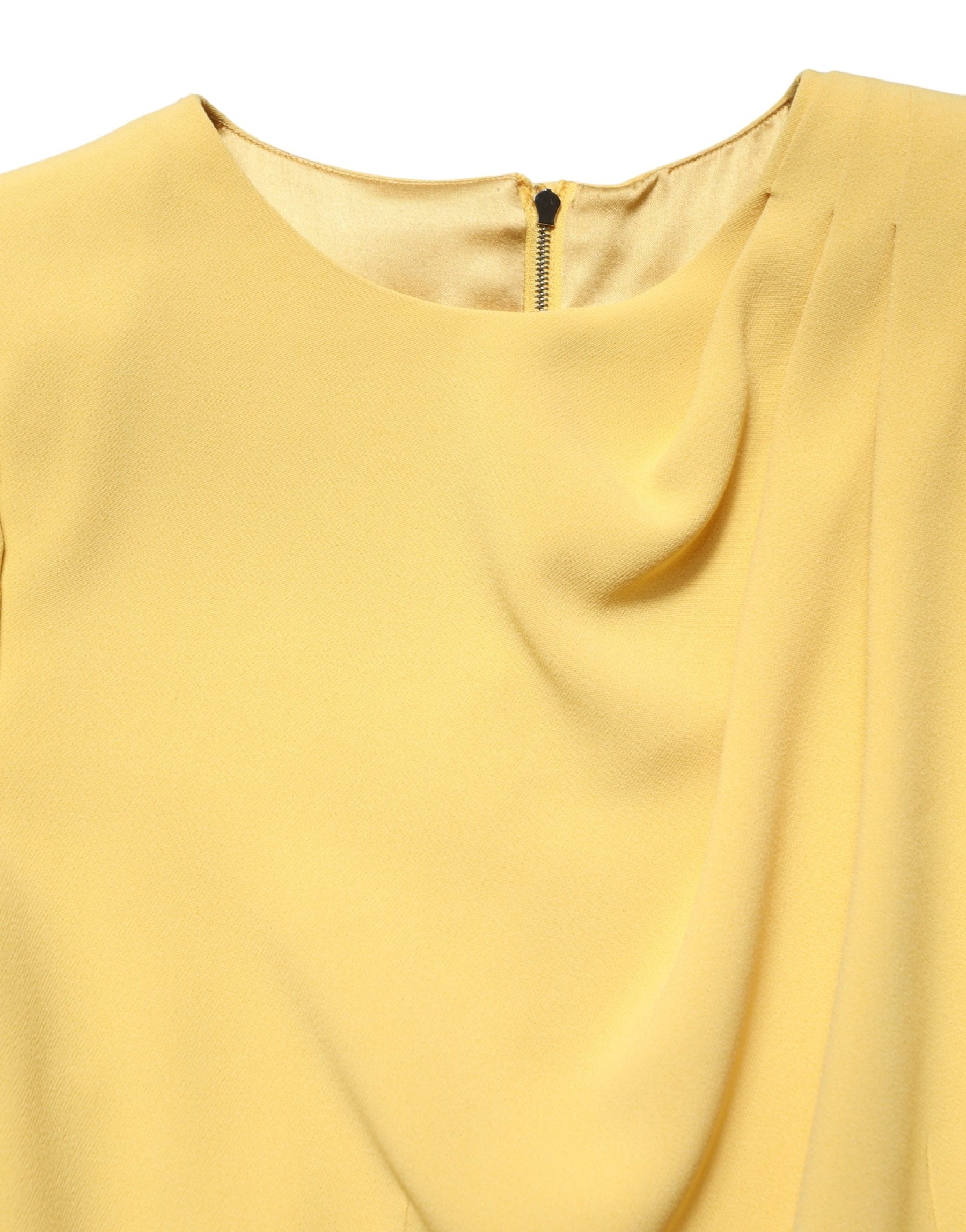 Dolce & Gabbana Yellow Silk Long Sleeves Sheath Midi Dress | Regal Royce