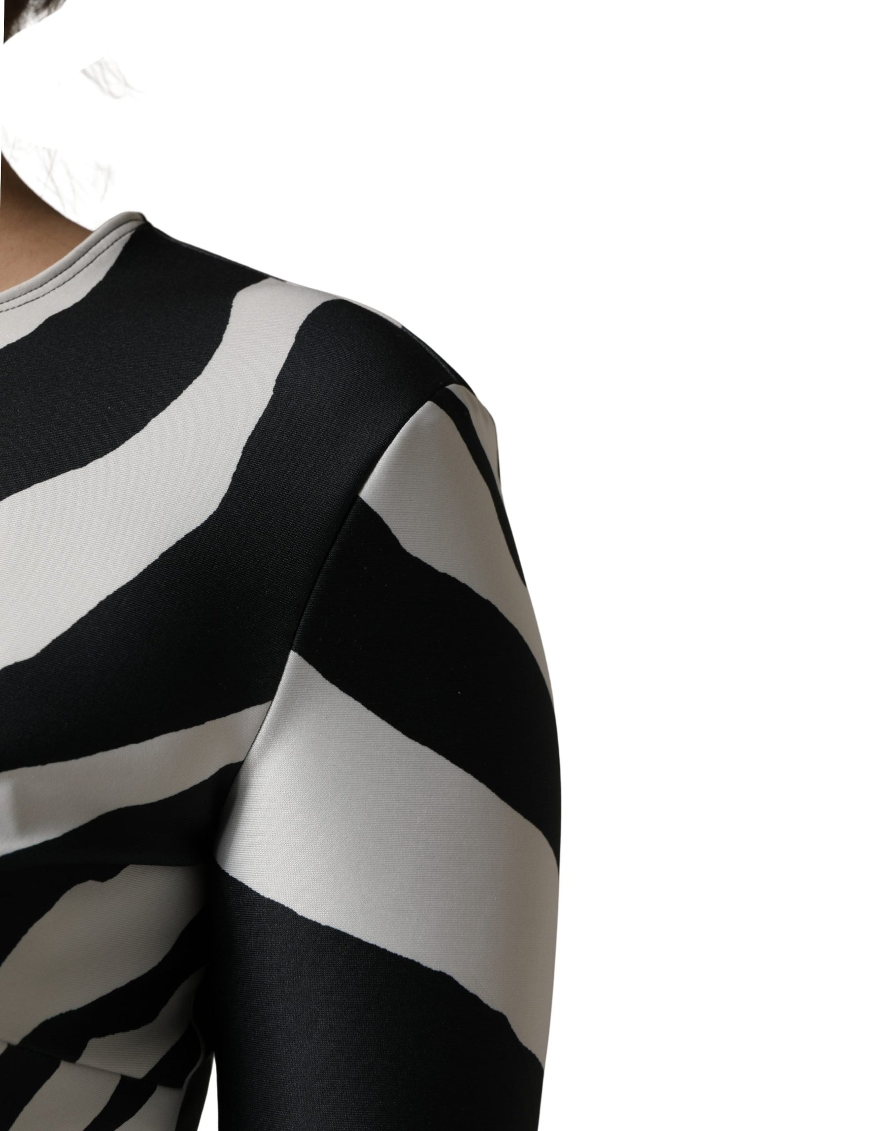Dolce & Gabbana Black White Polyester Zebra Pattern Jumpsuit | Regal Royce