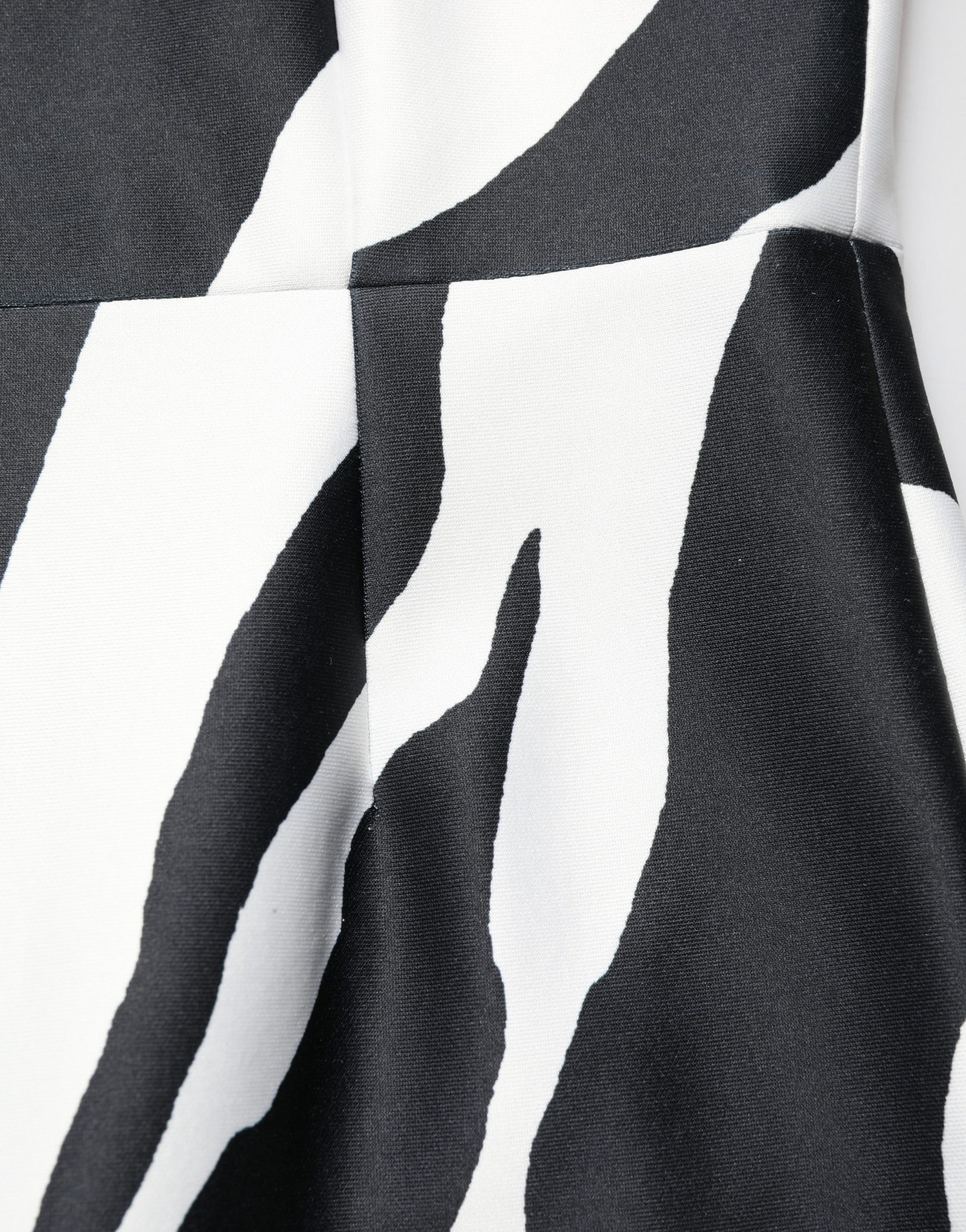 Dolce & Gabbana Black White Polyester Zebra Pattern Jumpsuit | Regal Royce