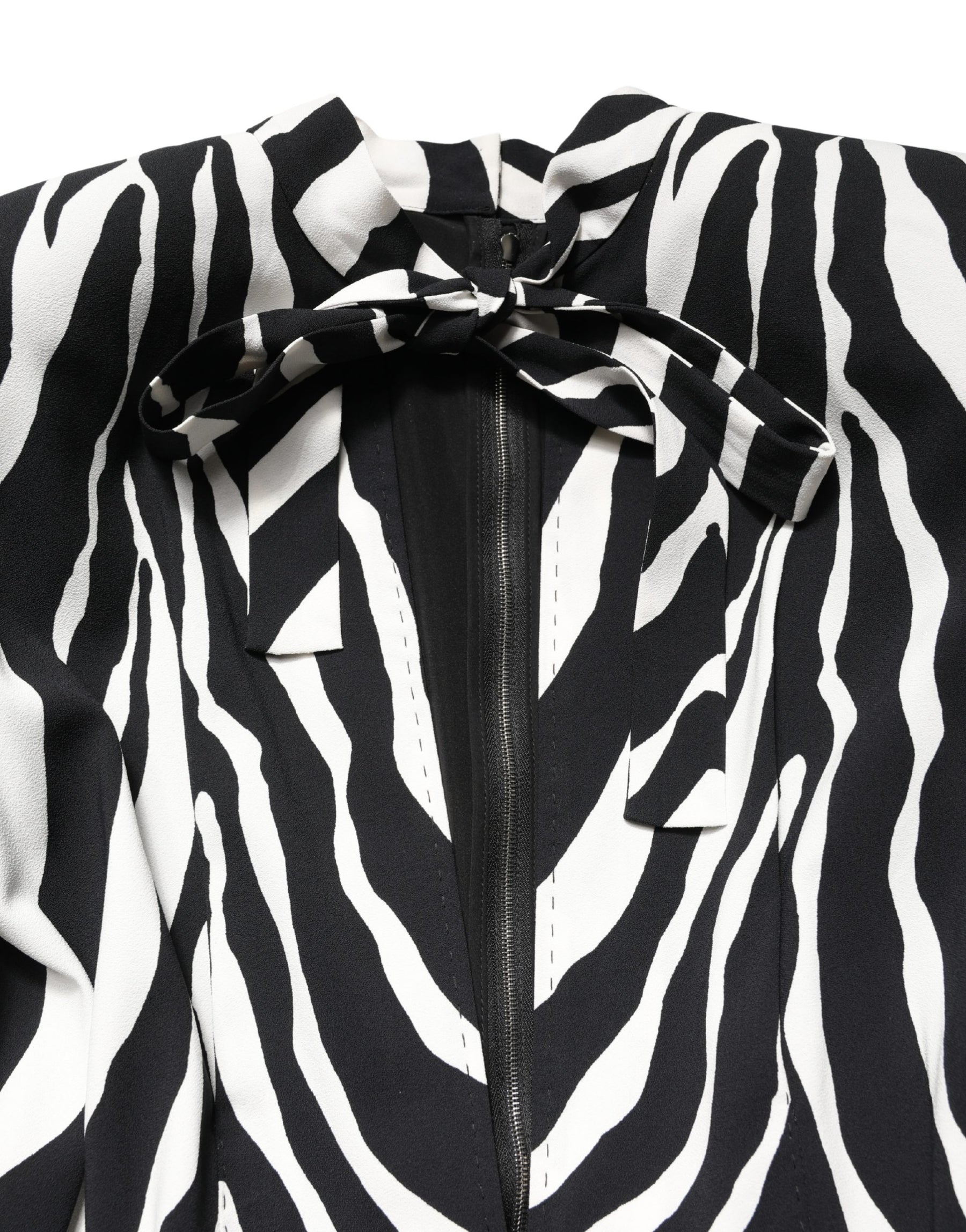 Dolce & Gabbana Black White Viscose Zebra Pattern Jumpsuit | Regal Royce