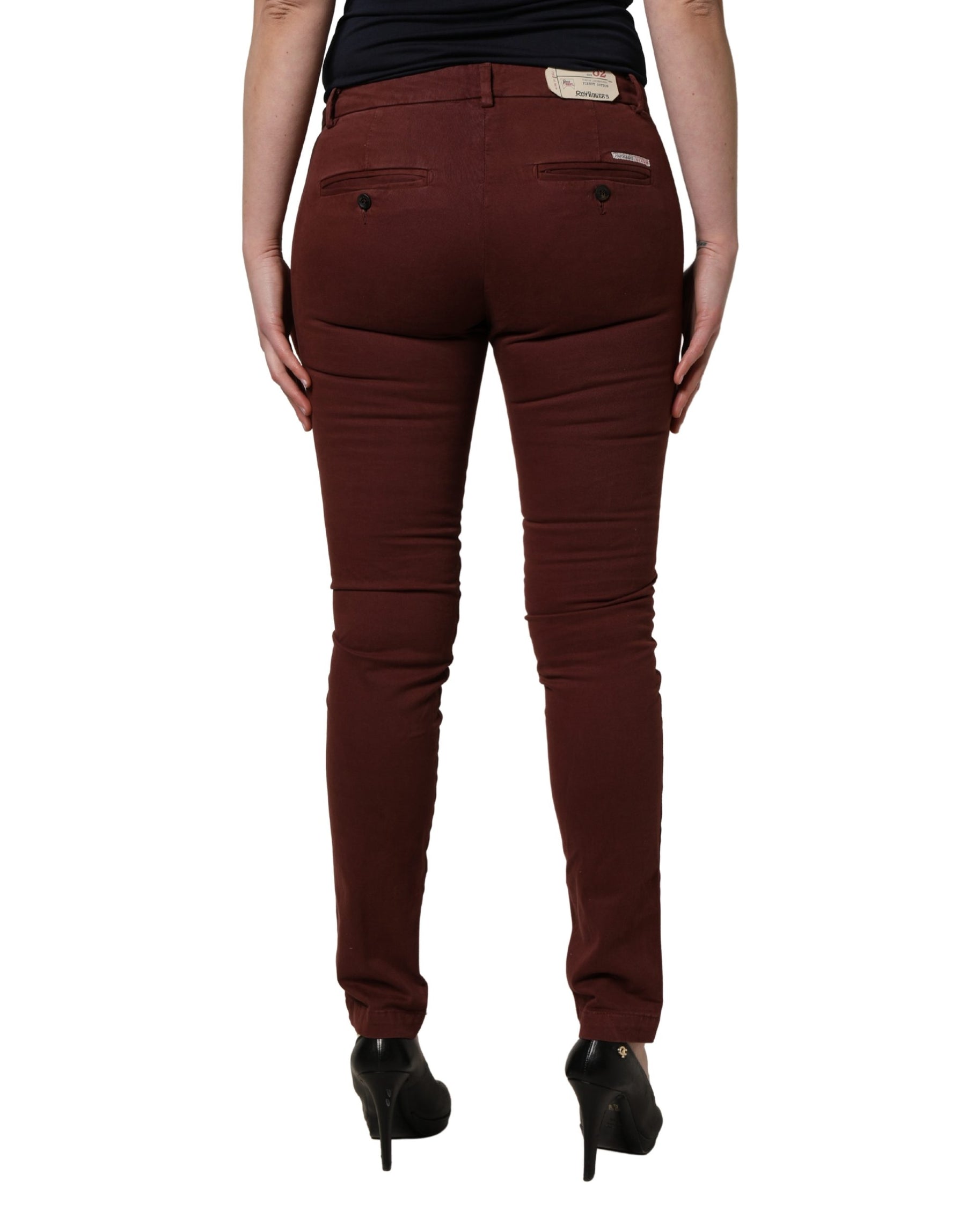 Roy Roger's Maroon Mid Waisted Slim Fit Denim Trouser Jeans | Regal Royce