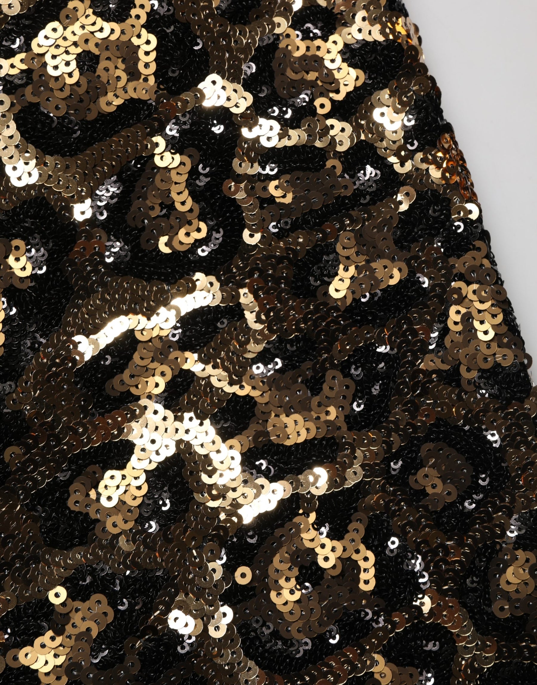 Dolce & Gabbana Gold Leopard Sequined Straight Trouser Pants | Regal Royce
