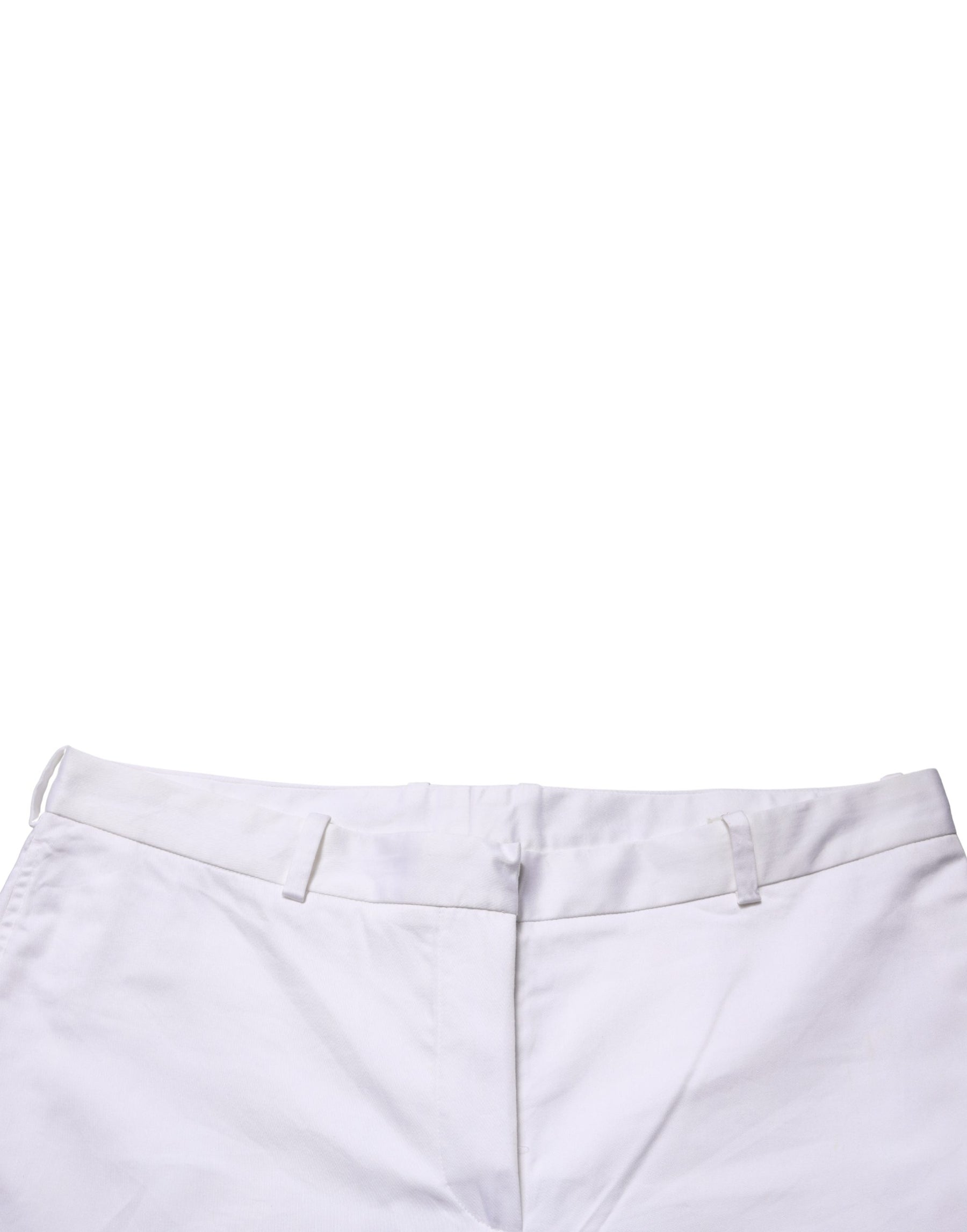 GF Ferre White Mid Waist Straight Chino Women Trouser Pants | Regal Royce