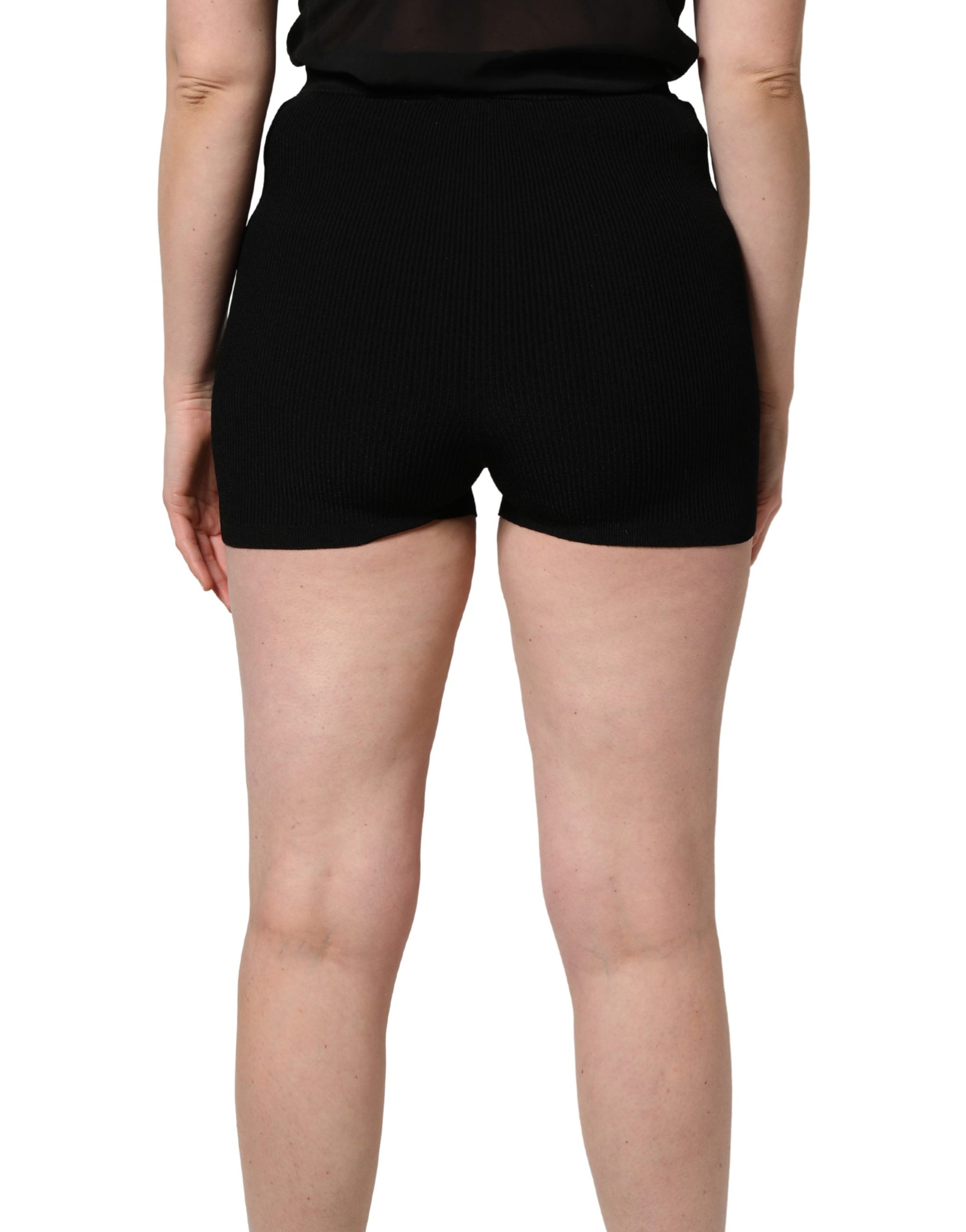 Dolce & Gabbana Black Viscose High Waisted Hot Pants Shorts | Regal Royce