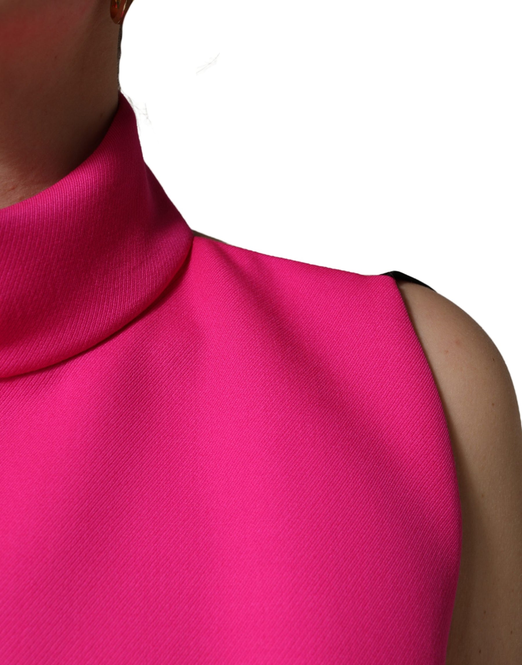 Dolce & Gabbana Hot Pink Wool Backless Sleeveless Tank Top | Regal Royce