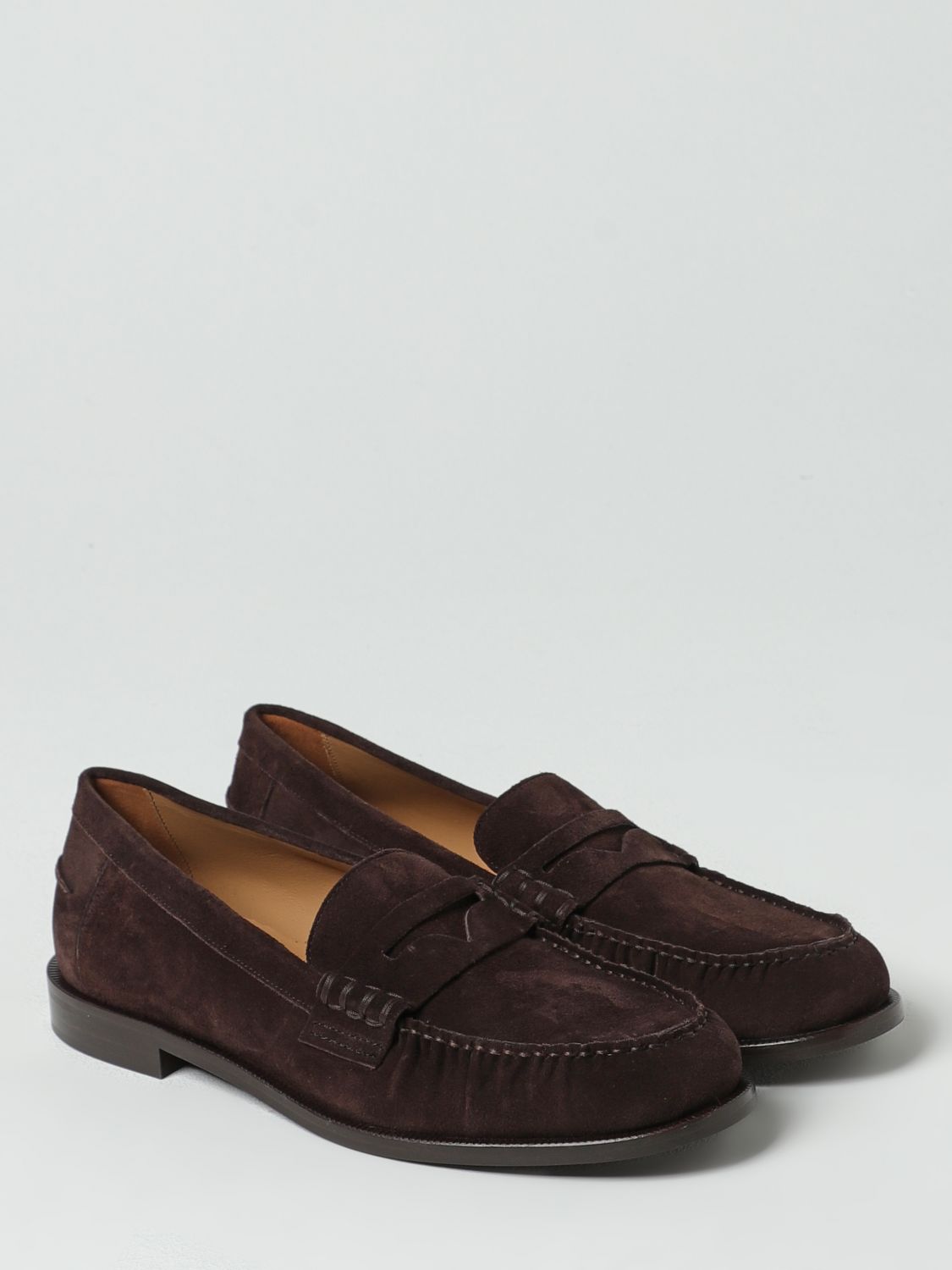Emporio Armani Brown Suede Leather Slip-On Loafers | Regal Royce