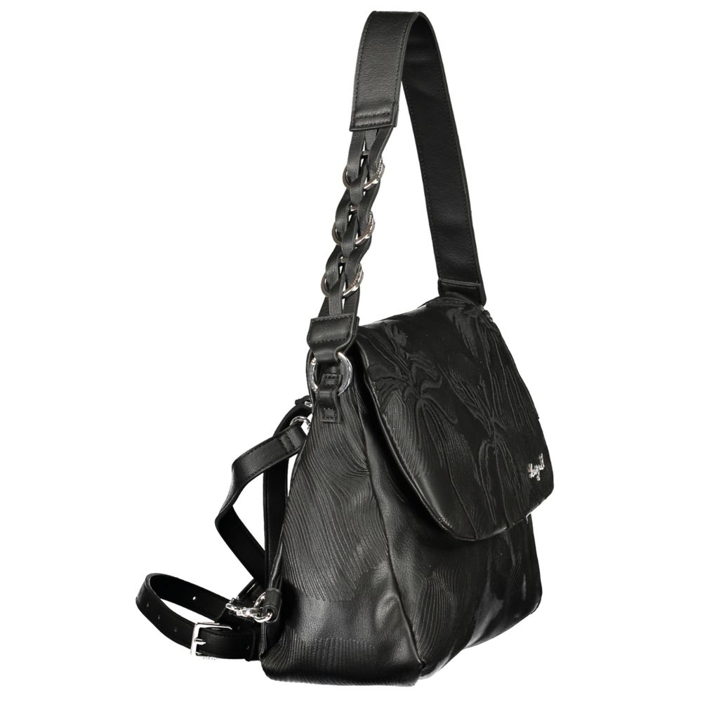 Desigual Black Polyurethane Women Backpack | Regal Royce