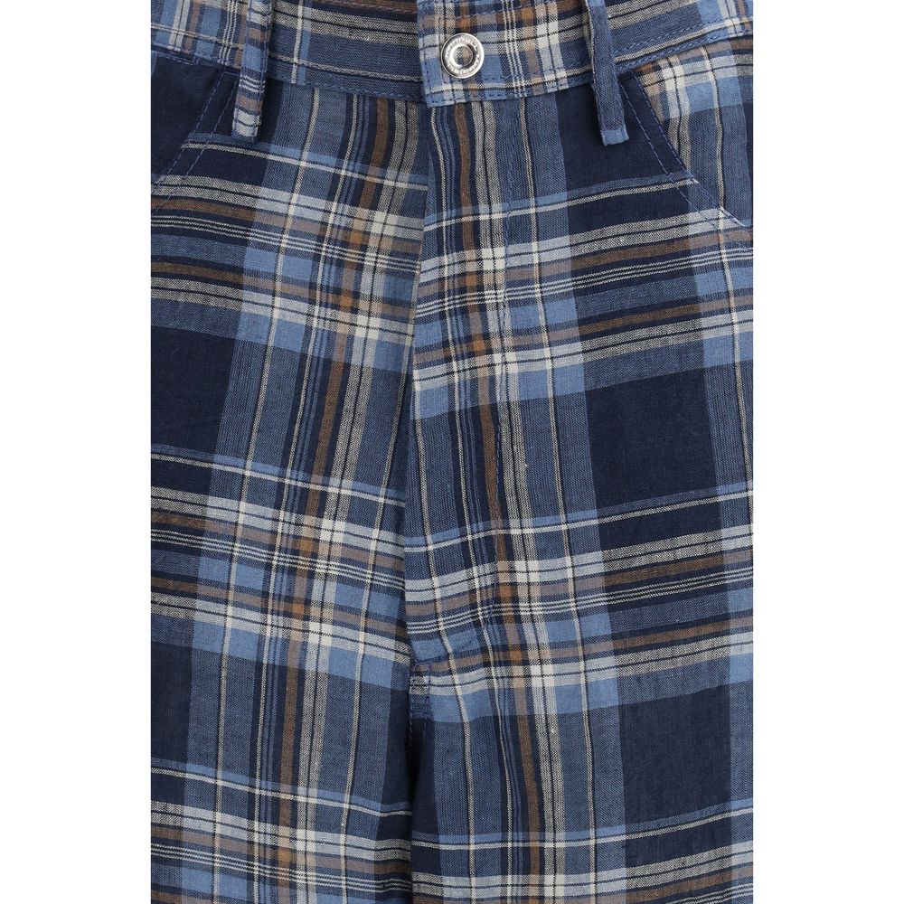 MARBELL Blue Linen Casual Pants | Regal Royce