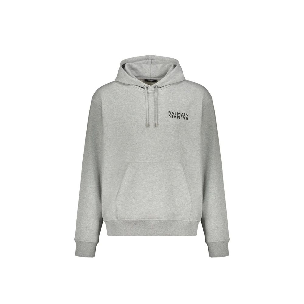 Balmain Gray Cotton Hoodie | Regal Royce