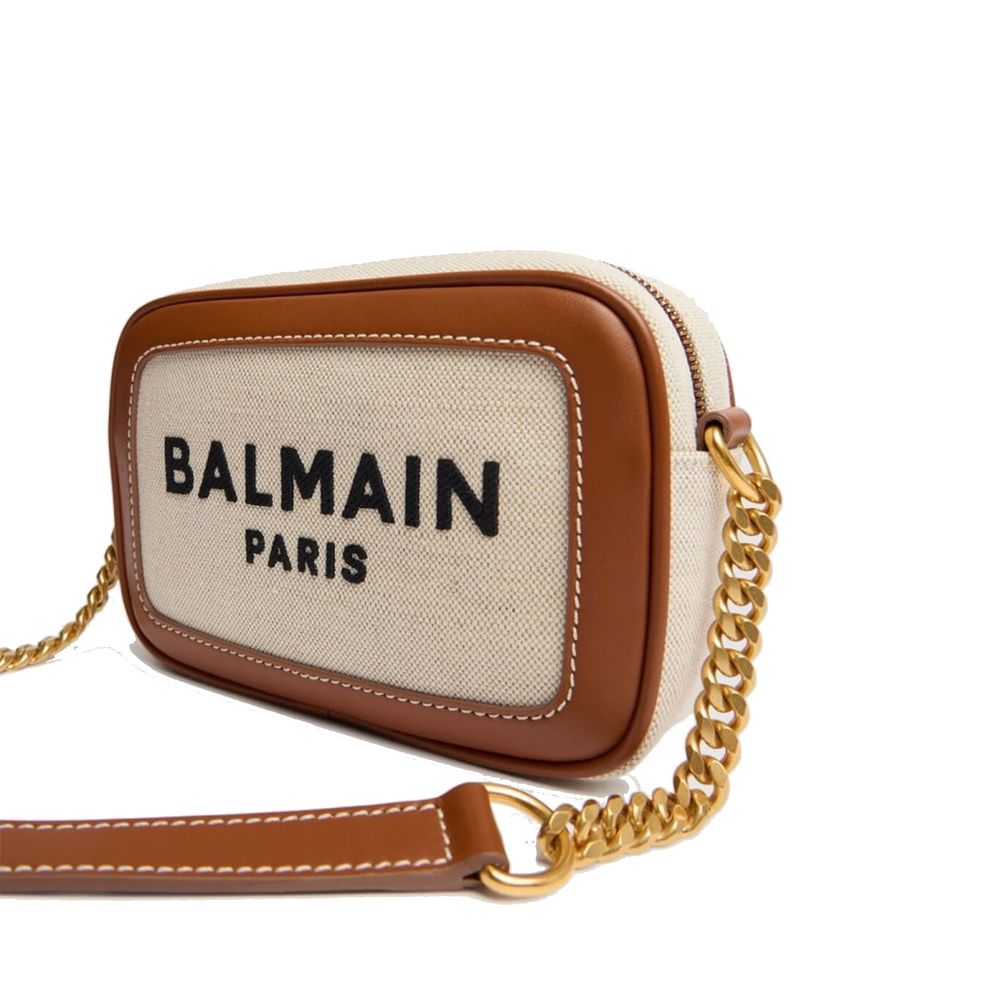 Balmain Brown Cotton Shoulder Bag | Regal Royce