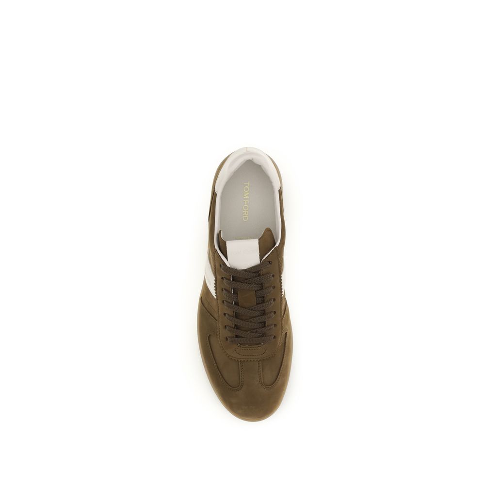 Tom Ford Brown Calf Leather Bos Taurus Low Top Sneakers | Regal Royce