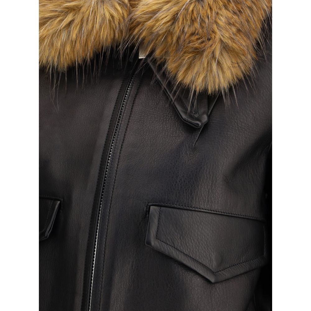 Sacai Black Leather Jacket | Regal Royce