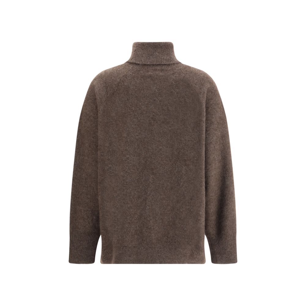 P.A.R.O.S.H. Brown Horsehair Turtleneck | Regal Royce