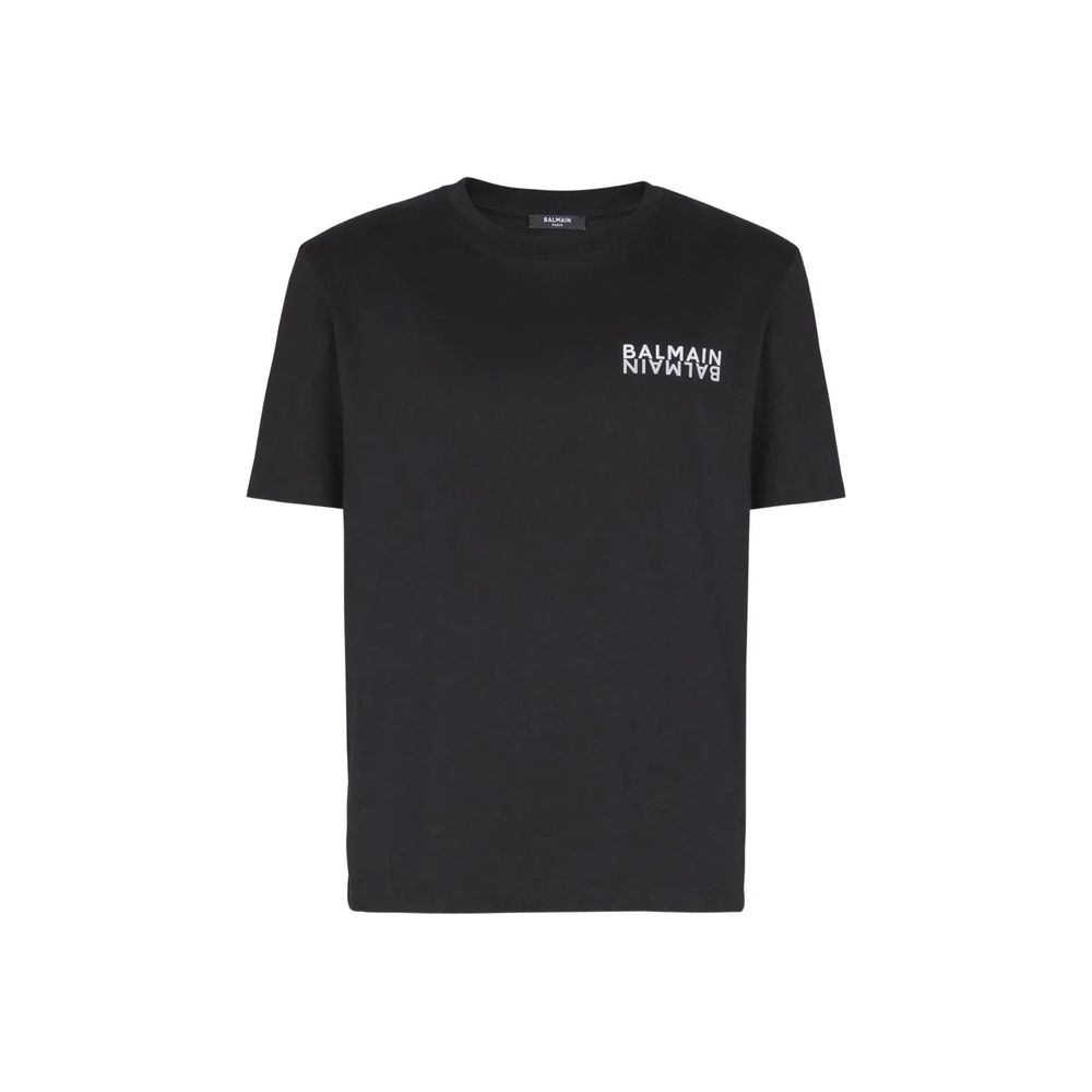Balmain Black Cotton T-Shirt | Regal Royce