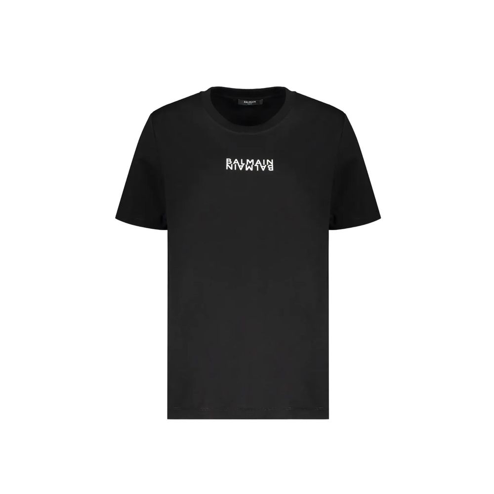 Balmain Black Cotton T-Shirt | Regal Royce