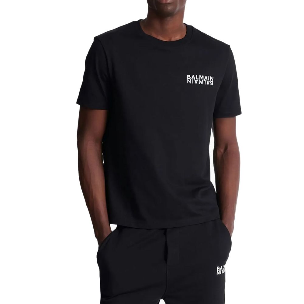 Balmain Black Cotton T-Shirt | Regal Royce