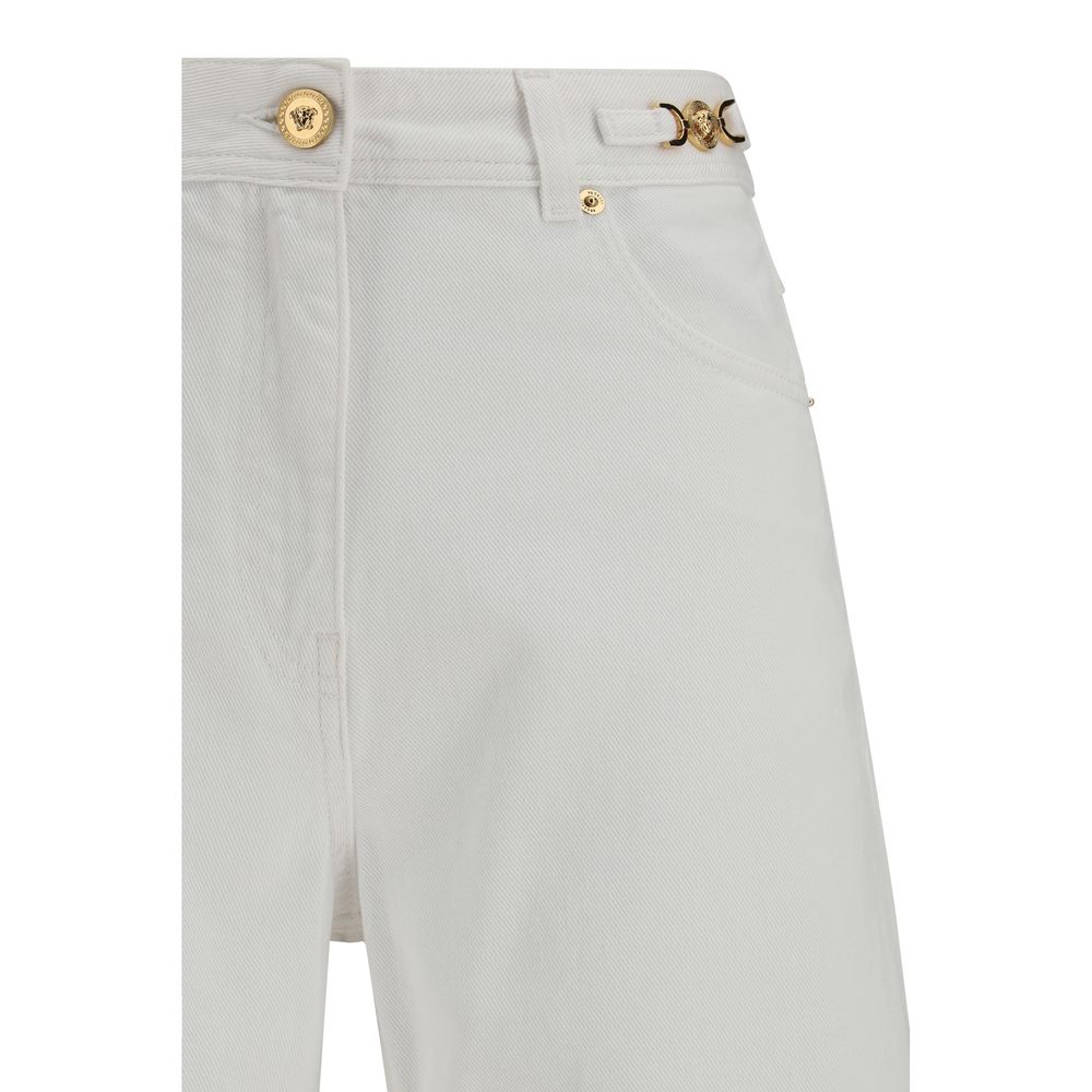 Versace White Cotton Straight-Leg Jeans | Regal Royce