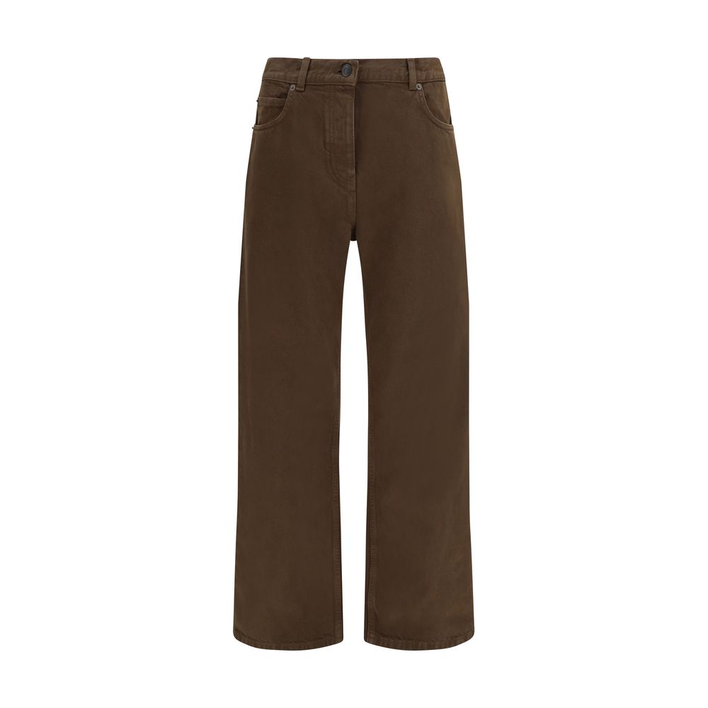 The Row Brown Cotton Straight-Leg Jeans | Regal Royce