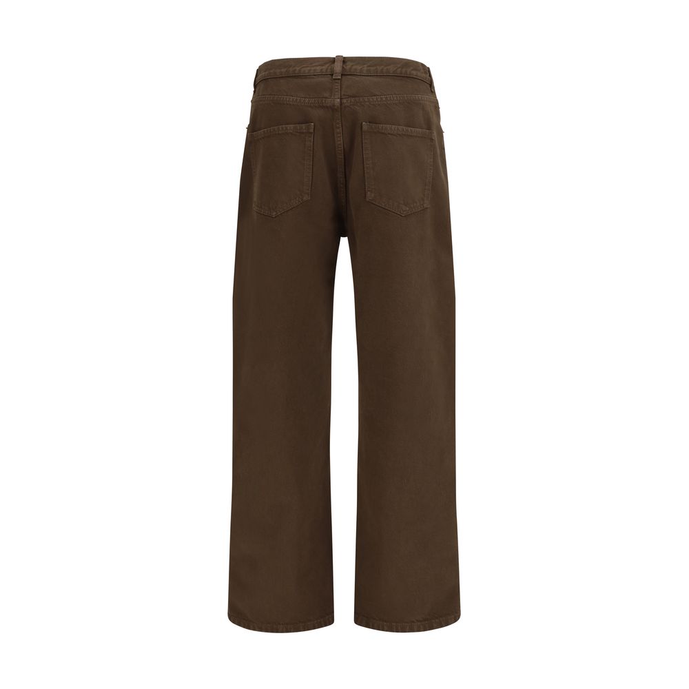 The Row Brown Cotton Straight-Leg Jeans | Regal Royce