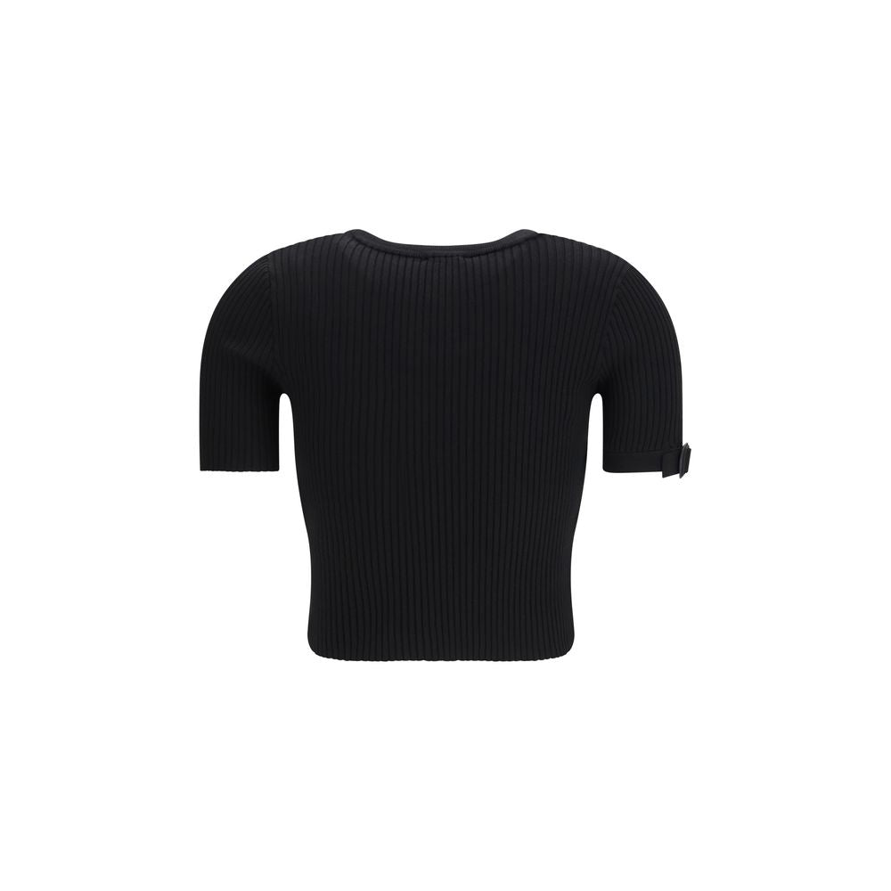 Courrèges Black Viscose T-Shirt | Regal Royce
