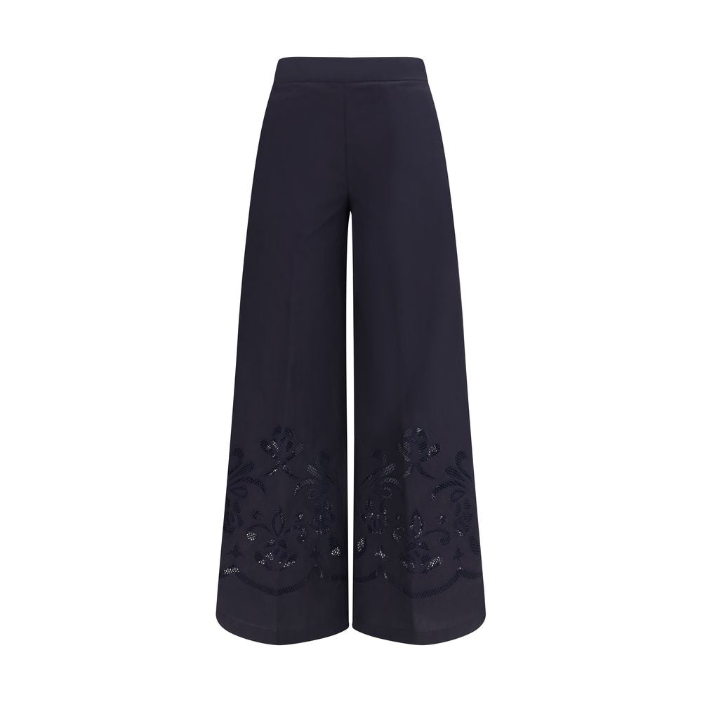 Forte_Forte Blue Cotton Casual Pants | Regal Royce
