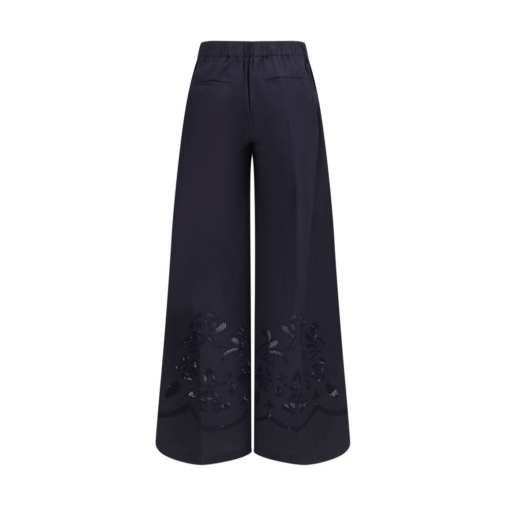 Forte_Forte Blue Cotton Casual Pants | Regal Royce