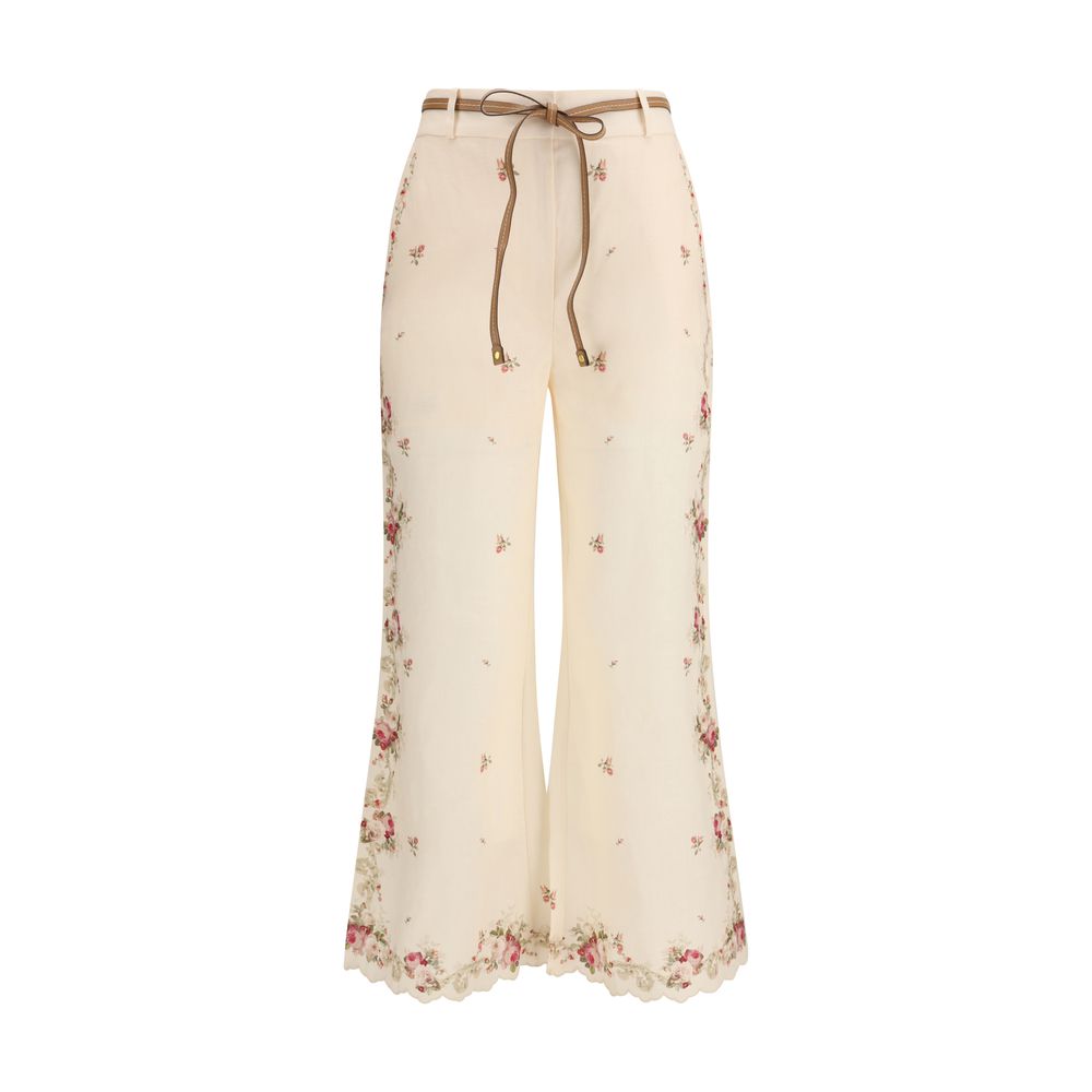 Zimmermann Beige Cotton Flared Pants | Regal Royce