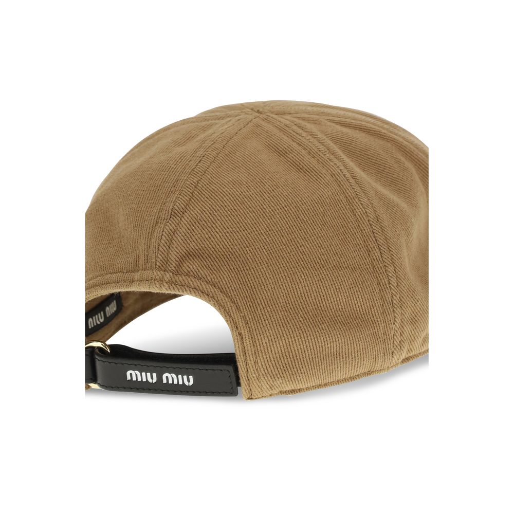 Miu Miu Beige Cotton Cap (Baseball Hat) | Regal Royce