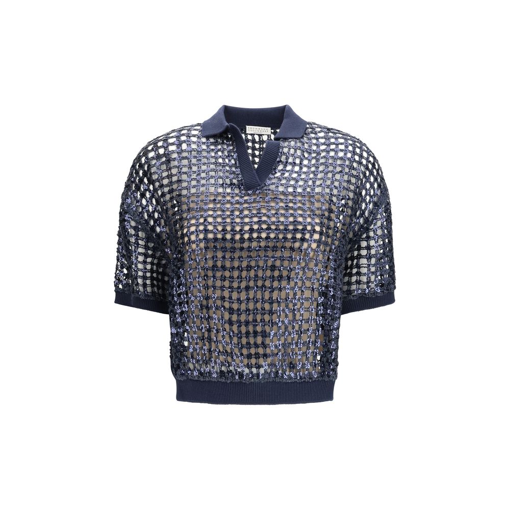 Brunello Cucinelli Blue Silk Polo Shirt | Regal Royce