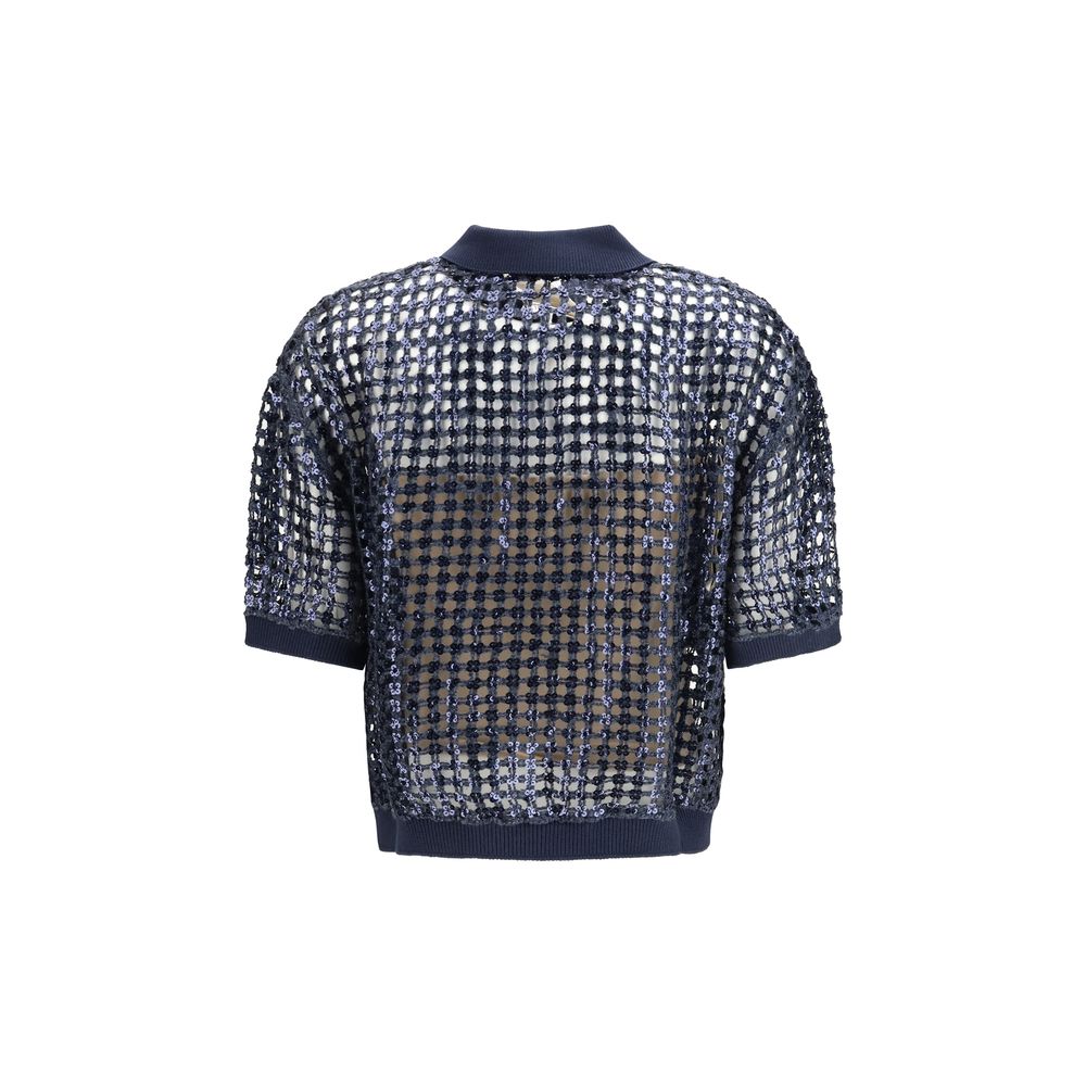 Brunello Cucinelli Blue Silk Polo Shirt | Regal Royce