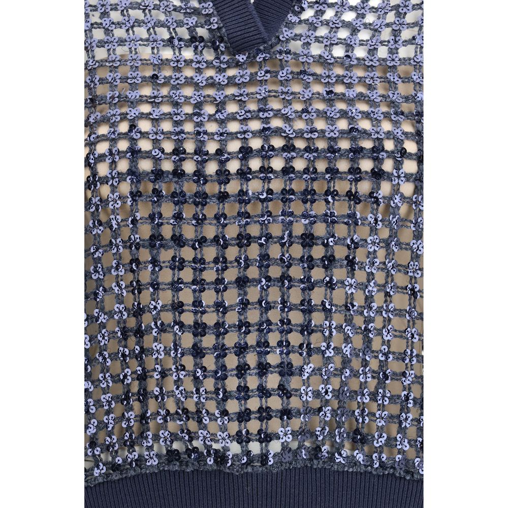 Brunello Cucinelli Blue Silk Polo Shirt | Regal Royce