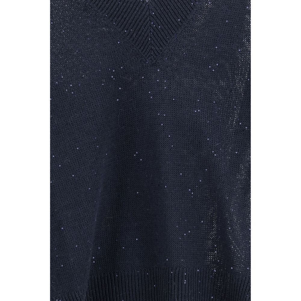 Brunello Cucinelli Blue Linen Sweatshirt | Regal Royce