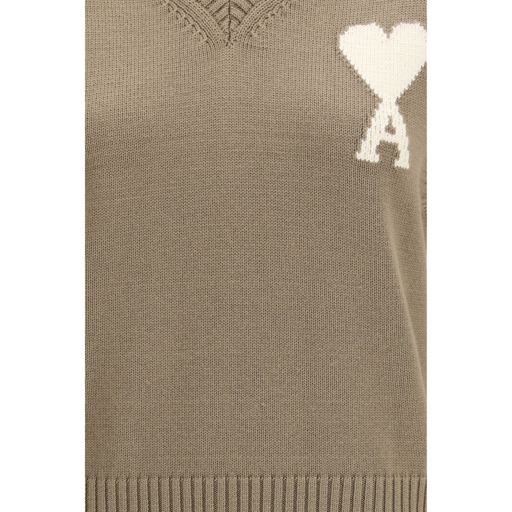 Ami Paris Beige Fleece Wool Sweatshirt | Regal Royce