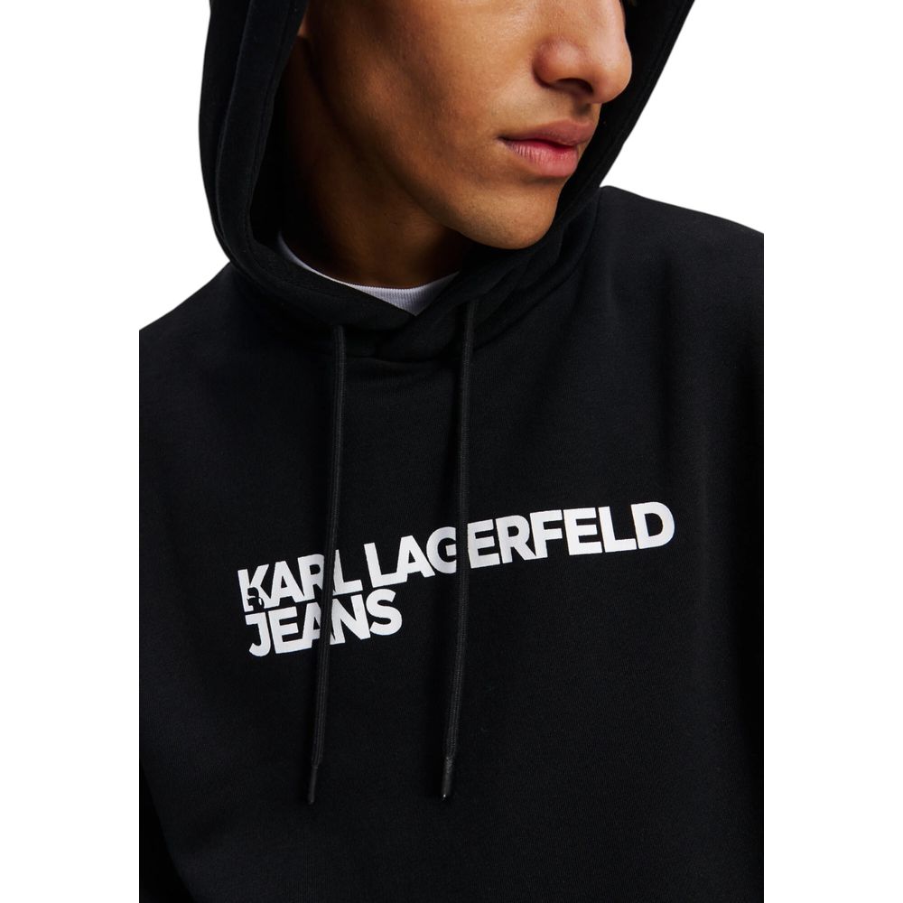 Karl Lagerfeld Black Cotton Hoodie | Regal Royce
