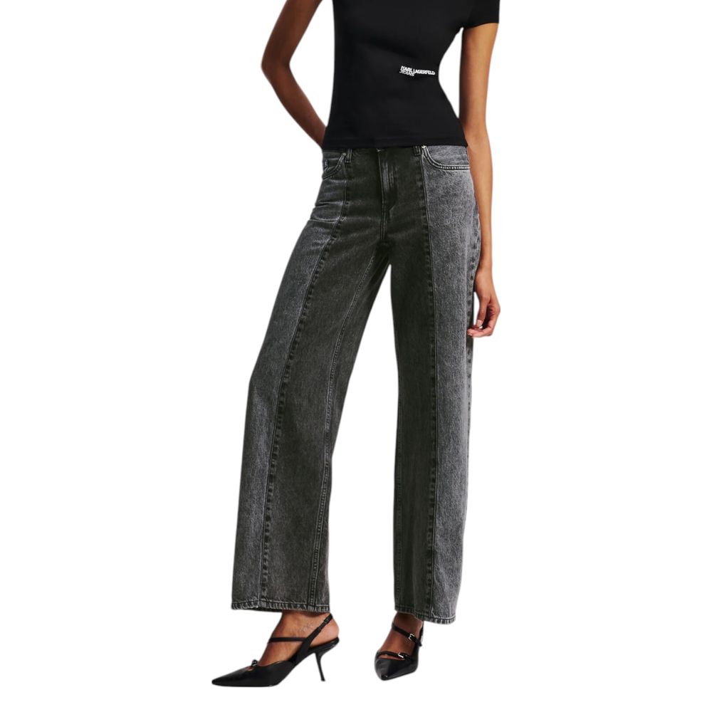 Karl Lagerfeld Black Cotton Relaxed Fit Jeans | Regal Royce