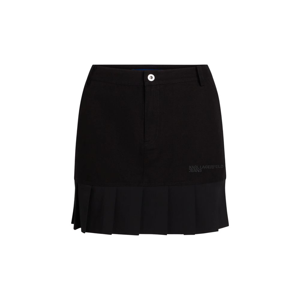Karl Lagerfeld Black Cotton Mini Skirt | Regal Royce