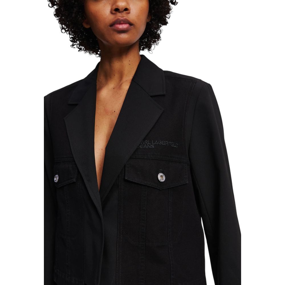 Karl Lagerfeld Black Polyester Blazer | Regal Royce