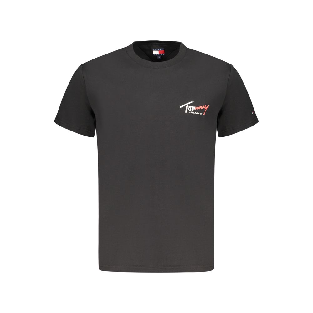Tommy Hilfiger Black Cotton Men T-Shirt | Regal Royce